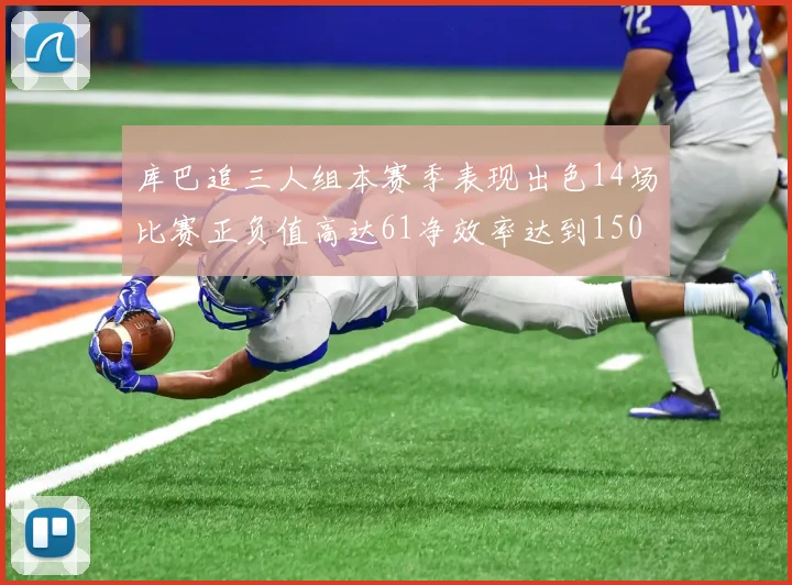 库巴追三人组本赛季表现出色14场比赛正负值高达61净效率达到150